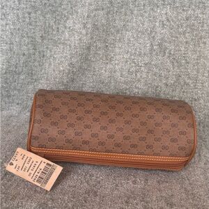 Gucci Vintage Brown Monogram Cosmetic Bag New with Tags - perfect condition
